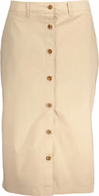 Beige Cotton Women Skirt