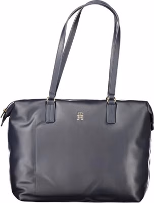 Blue Polyester Women Shoulder Bag