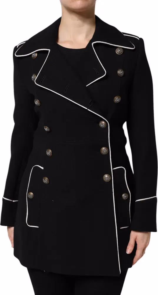 Dolce & Gabbana Black Wool Double Breasted Blazer Jacket