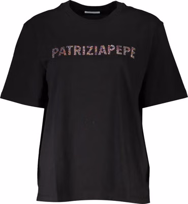 Black Cotton Women T-Shirt
