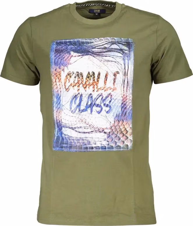 Cavalli Class Verde Cotton Men T-Shirt