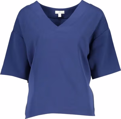 Blue Cotton Women T-Shirt