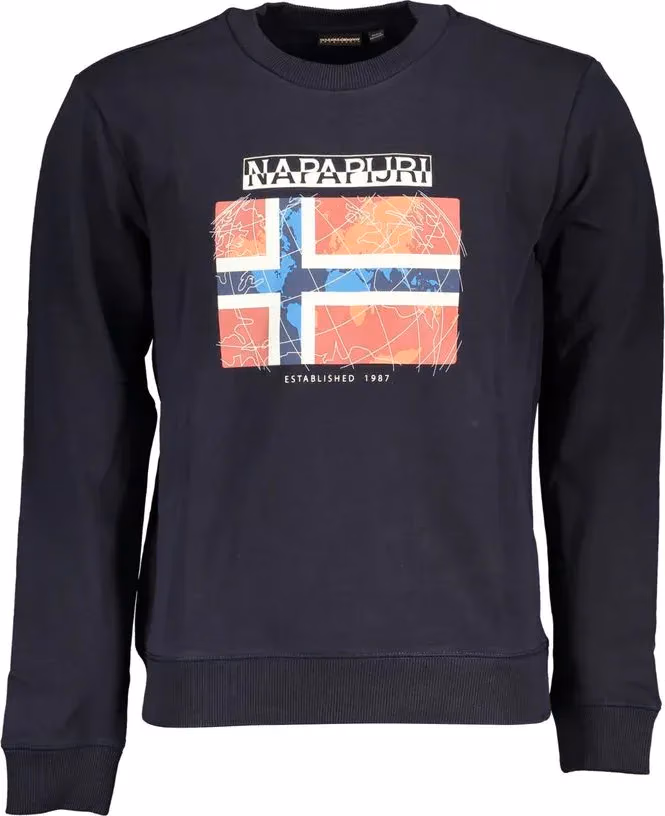 Napapijri Blue Cotton Men Sweater