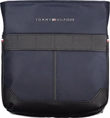 Blue Polyurethane Men's Shoulder Bag