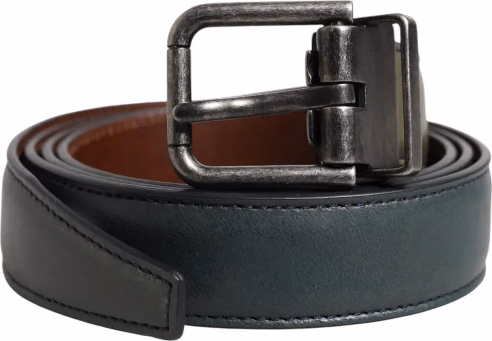 Dolce & Gabbana Green Classic Leather Metal Buckle Belt