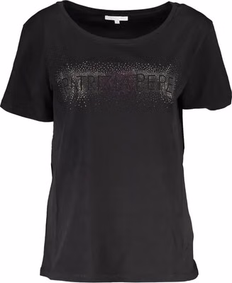 Black Cotton Women T-Shirt