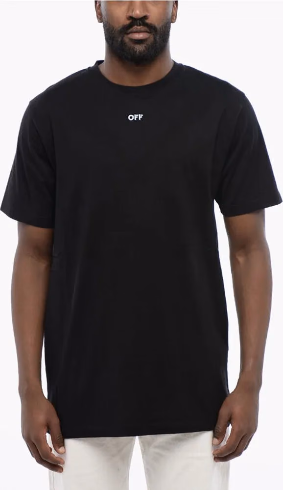 Off-White Black Cotton ARROW Crew-neck T-shirt