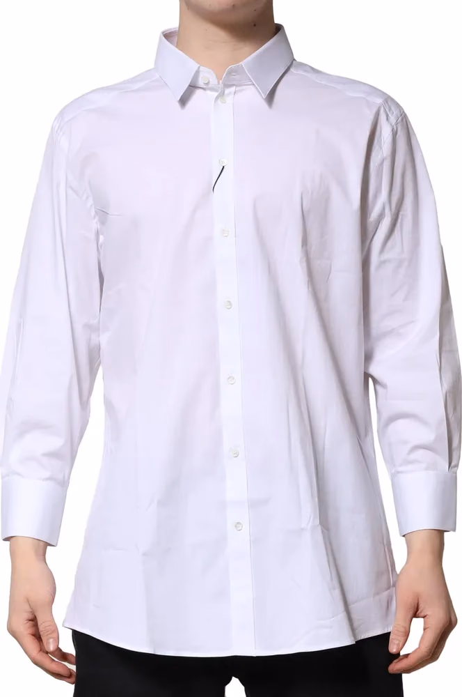 Dolce & Gabbana White GOLD Long Sleeves Dress Formal Shirt