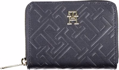 Blue Polyurethane Women Wallet