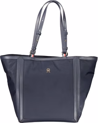 Blue Polyester Women Handbag