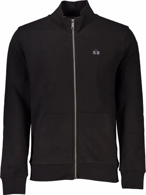Black Cotton Men Sweatshirt