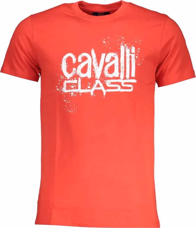 Cavalli Class Rosso Cotton Mens T-Shirt