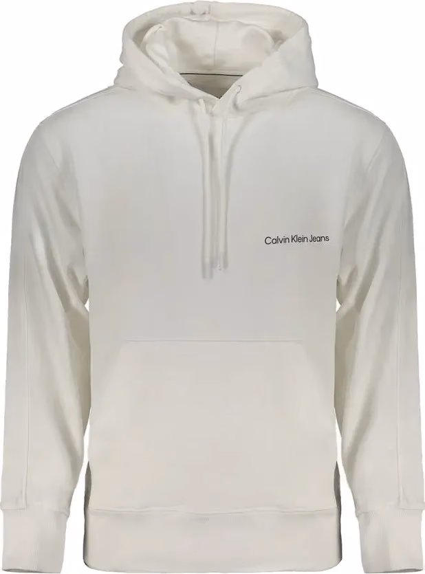 Calvin Klein White Cotton Men's Hooded Sweatshirt