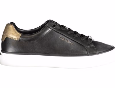 Black Leather Women Sneaker