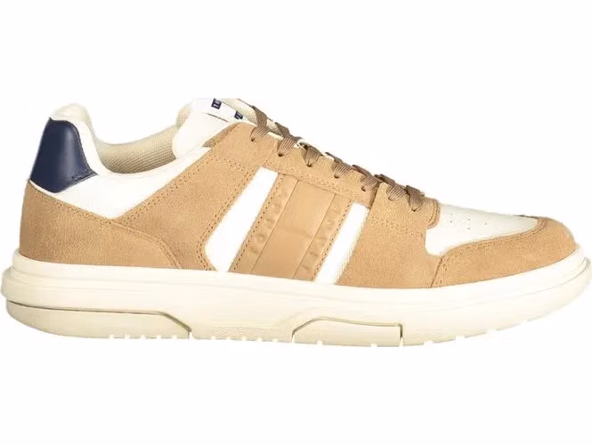 Tommy Hilfiger Beige Leather Men Sneaker