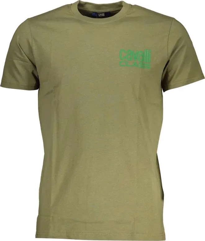 Cavalli Class Green Cotton Men T-Shirt