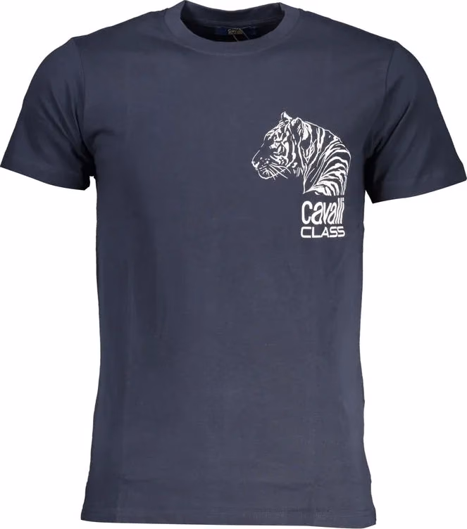 Cavalli Class Blu Cotton Men T-Shirt