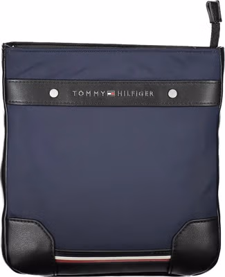Blue Polyurethane Men's Shoulder Bag