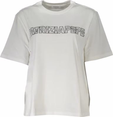 White Cotton Women T-Shirt