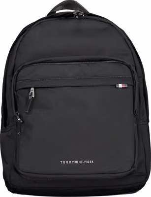 Black Polyester Men Backpack