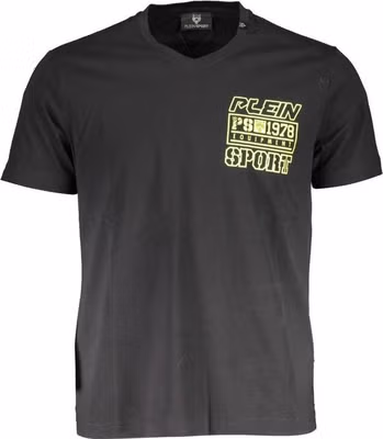 Black Cotton Men T-Shirt