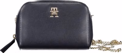 Blue Polyurethane Women Bag