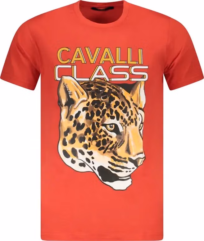 Cavalli Class Red Cotton Men T-Shirt