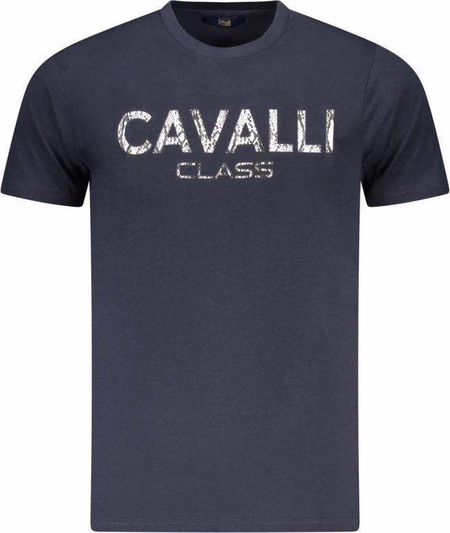 Cavalli Class Blu Cotton Men T-Shirt