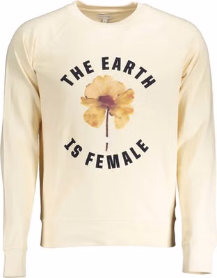Beige Cotton Men Sweatshirt