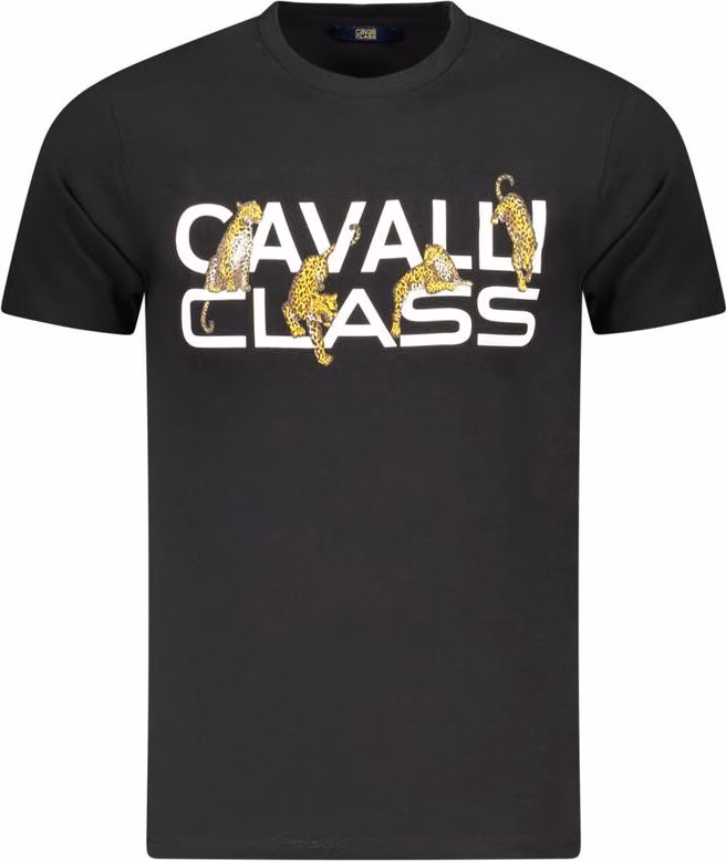 Cavalli Class Black Cotton Men's T-Shirt