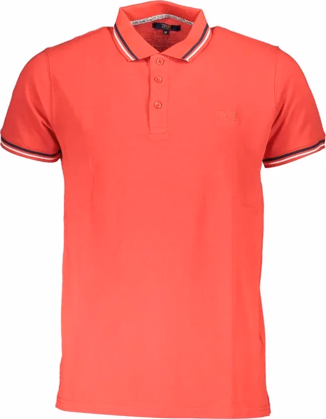 Cavalli Class Red Cotton Men Polo Shirt