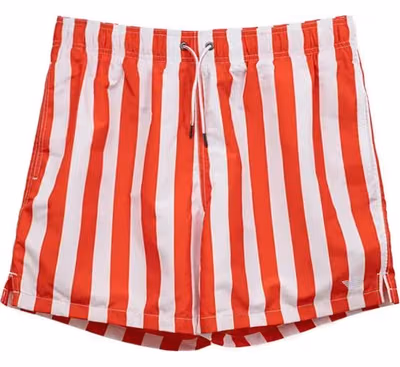 Red Polyester Swim Shorts