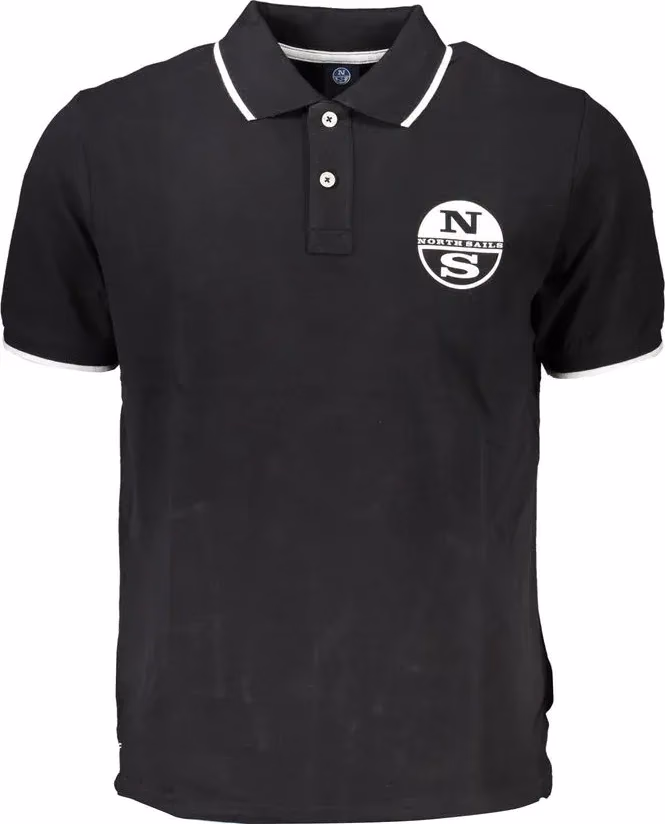 North Sails Black Cotton Men Polo Shirt