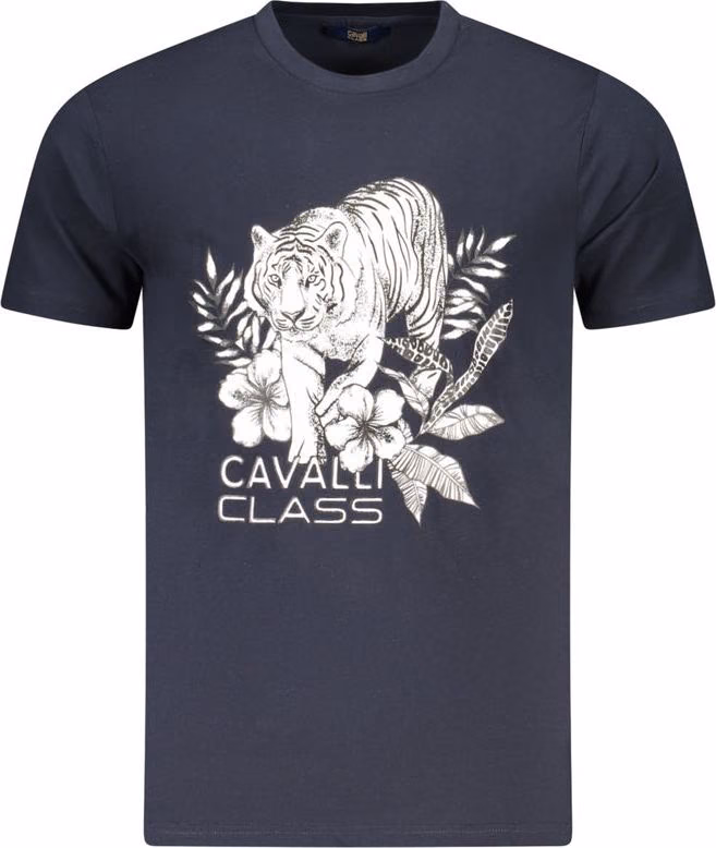 Cavalli Class Blue Cotton Men T-Shirt