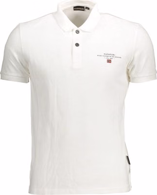 White Cotton Men Polo Shirt