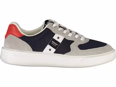 Blue Polyurethane Men Sneaker