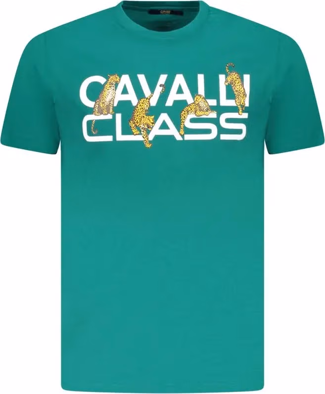 Cavalli Class Verde Cotton Men T-Shirt