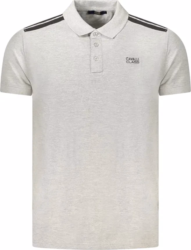 Cavalli Class Grigio Cotton Men's Polo Shirt