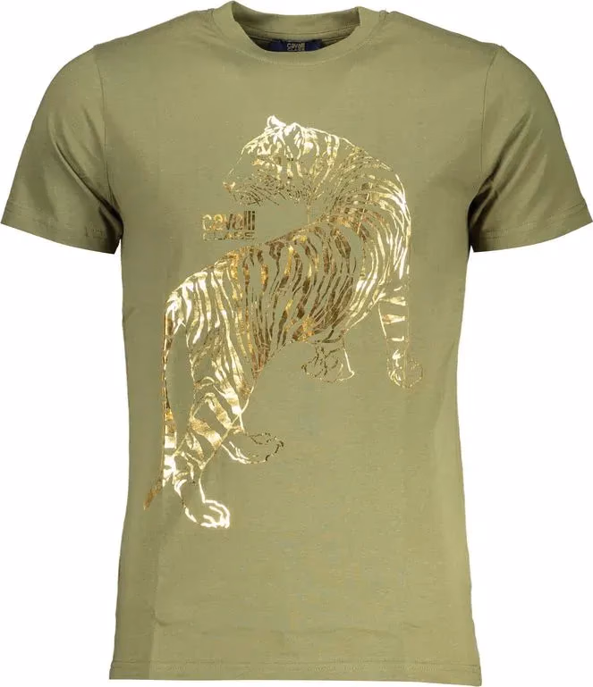Cavalli Class Verde Cotton Men T-Shirt