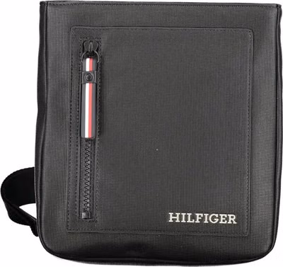 Black Polyurethane Men Shoulder Bag