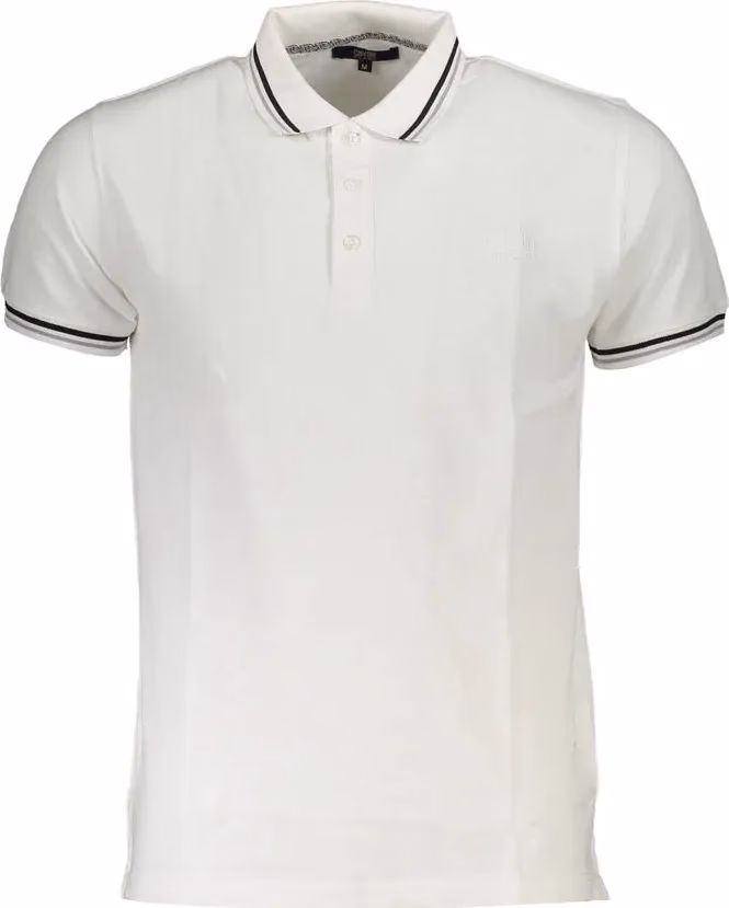 Cavalli Class White Cotton Men Polo Shirt