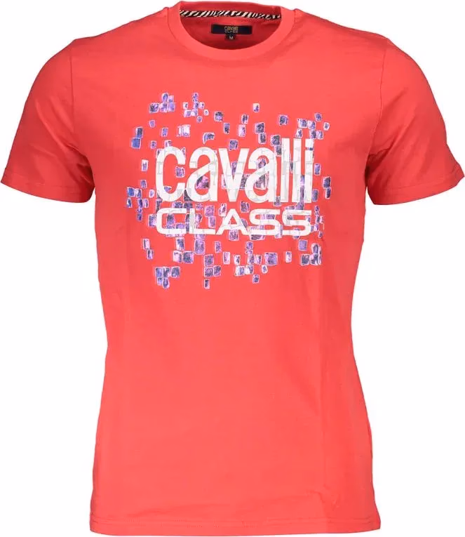 Cavalli Class Rosso Cotton Men's T-Shirt