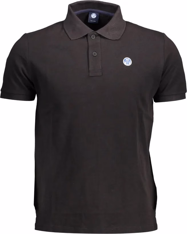 North Sails Black Cotton Men Polo Shirt