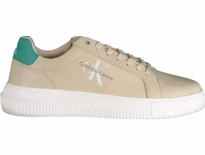 Calvin Klein Beige Leather Men's Sneaker