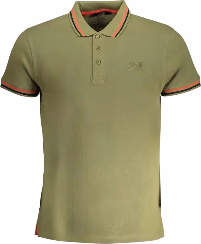 Cavalli Class Verde Cotton Men Polo Shirt