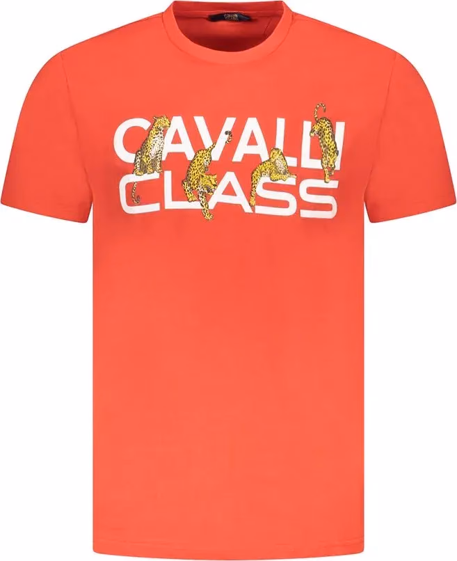 Cavalli Class Red Cotton Men T-Shirt