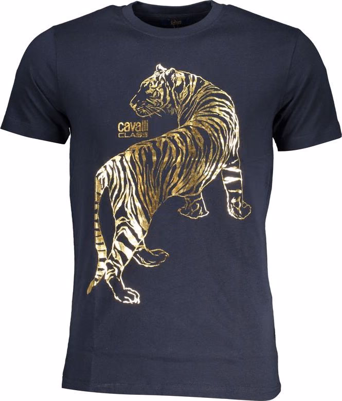 Cavalli Class Blu Cotton Men T-Shirt