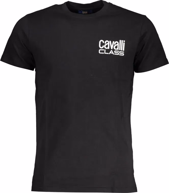 Cavalli Class Black Cotton Men T-Shirt