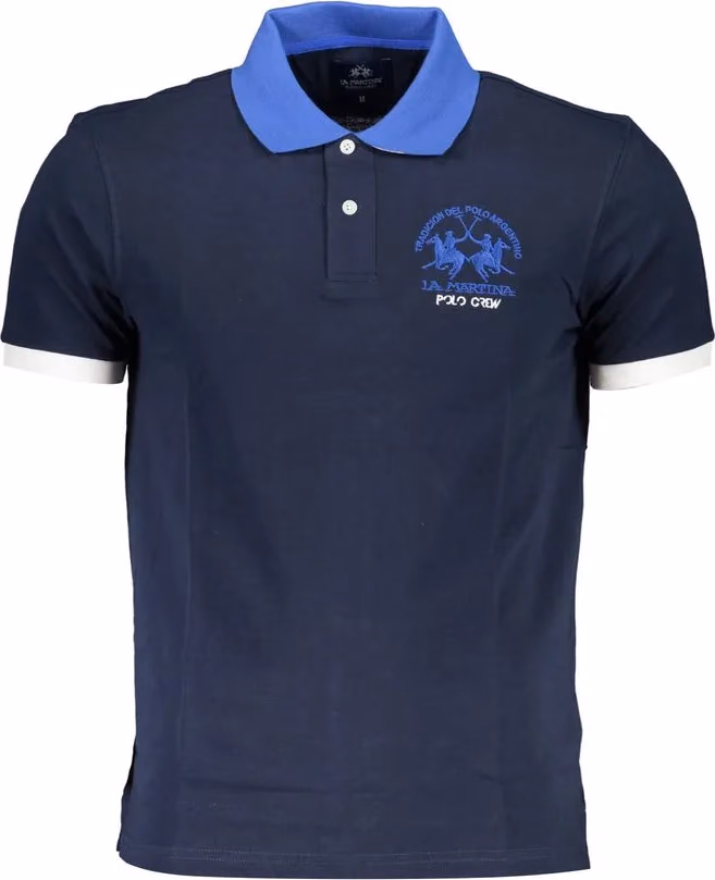 La Martina Blue Cotton Men's Polo Shirt