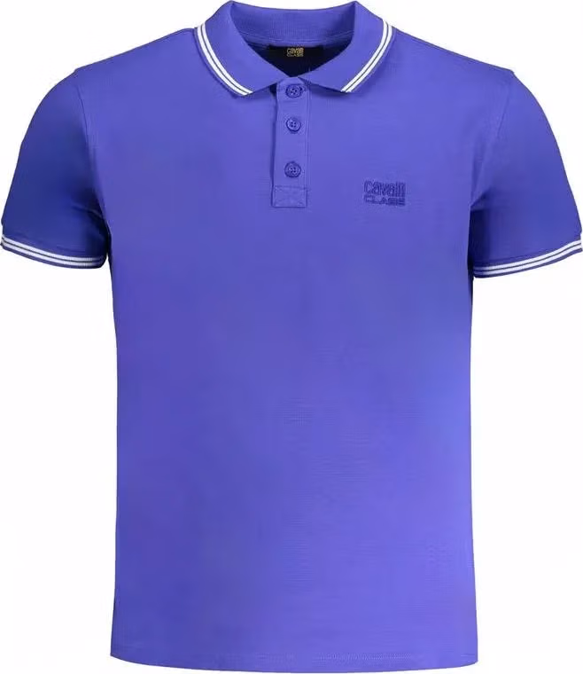 Cavalli Class Blue Cotton Men's Polo Shirt